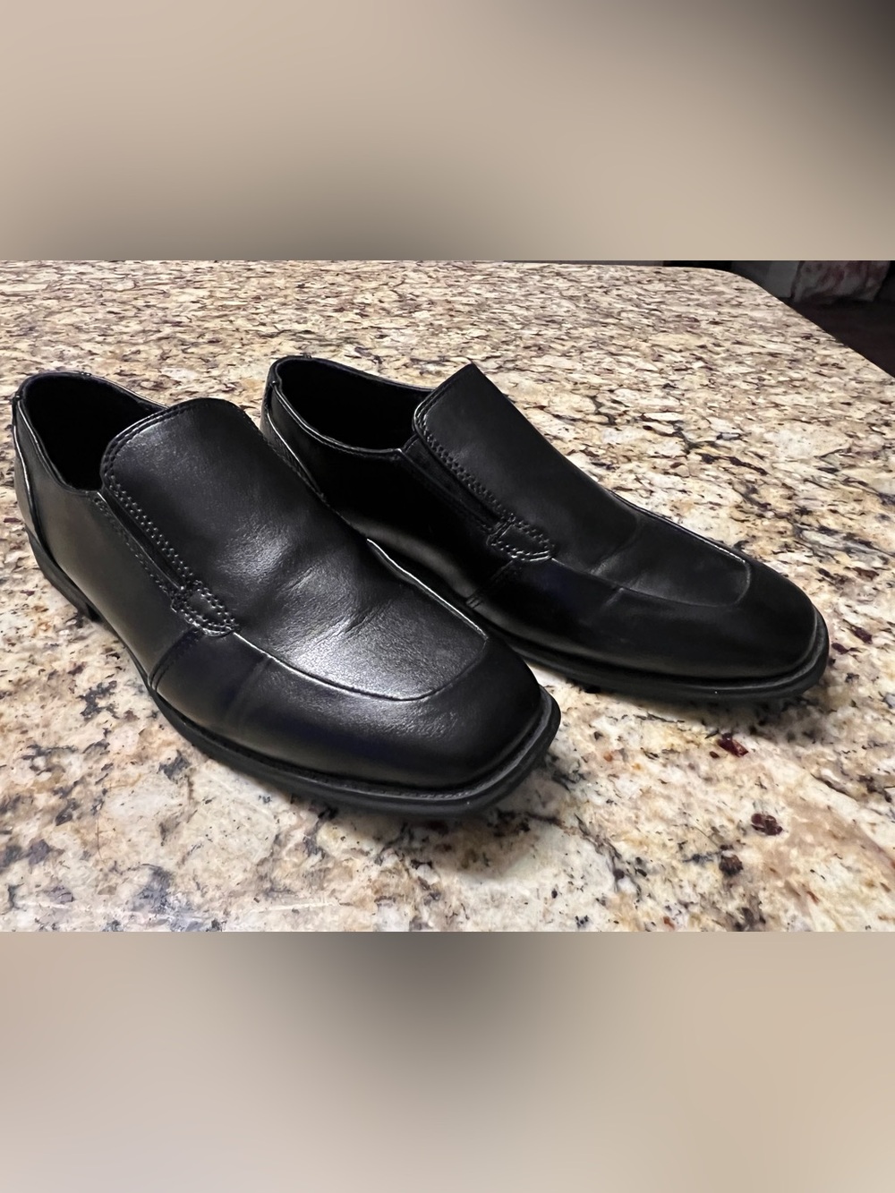 Sonoma Black Leather Slip-On Loafers for Men